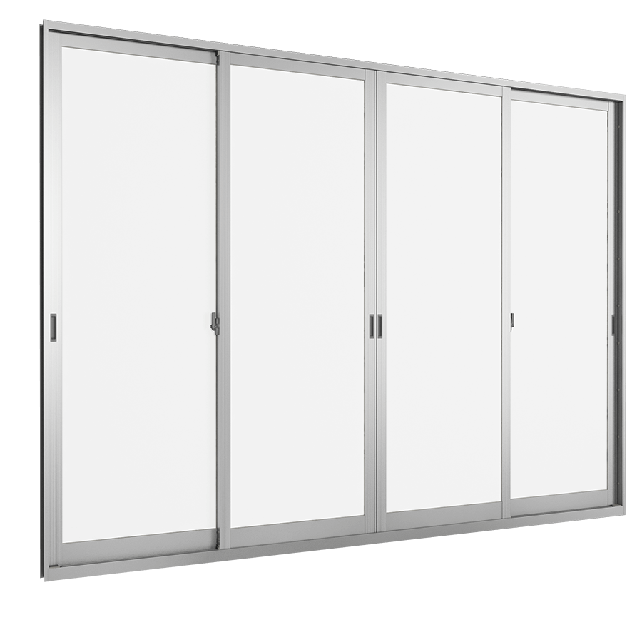 Cửa đi mở trượt (4 cánh 2 ray) Weplus