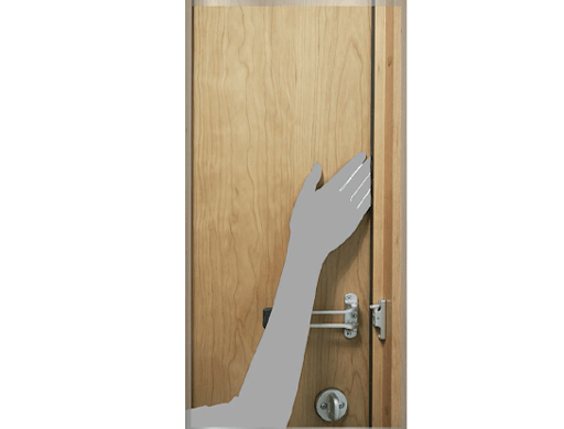 Smart design to prevent finger pinching when door is closed
