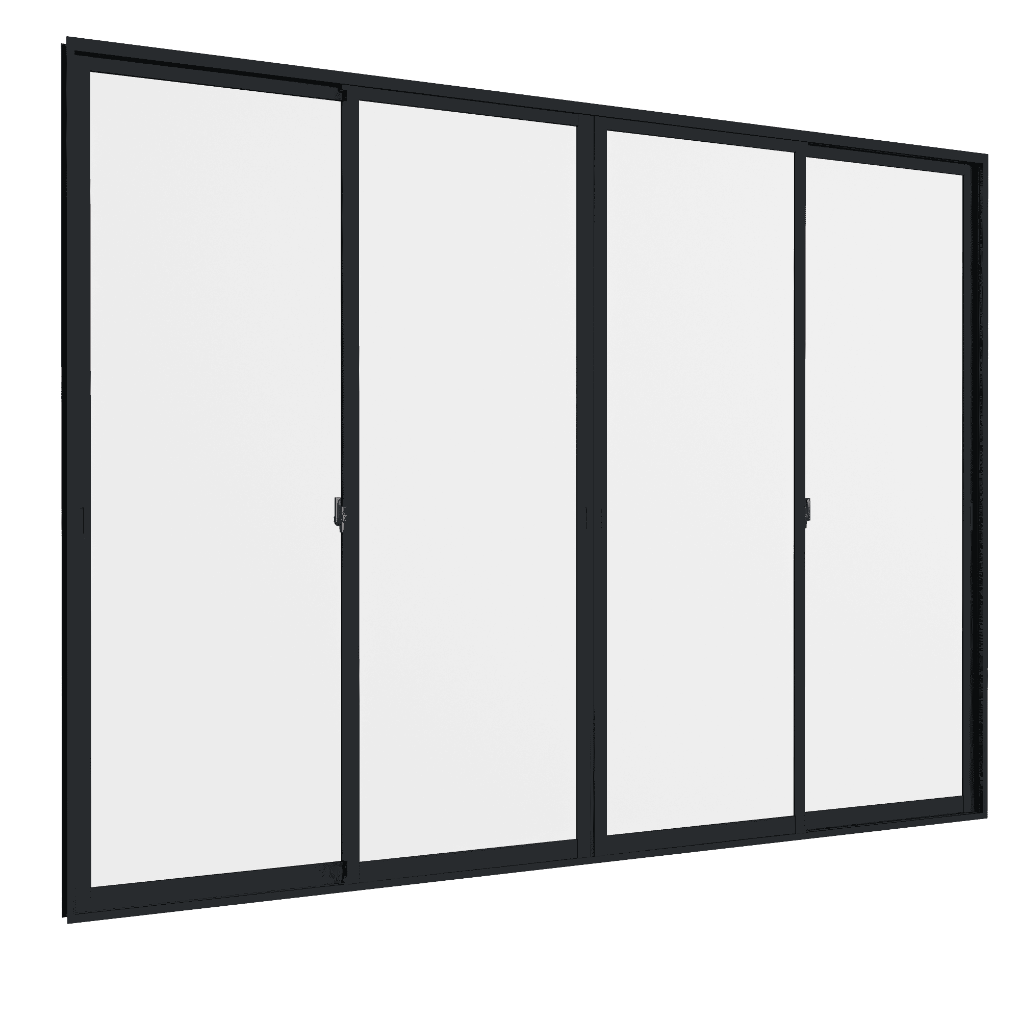 Cửa đi mở trượt 4 cánh 2 ray We70