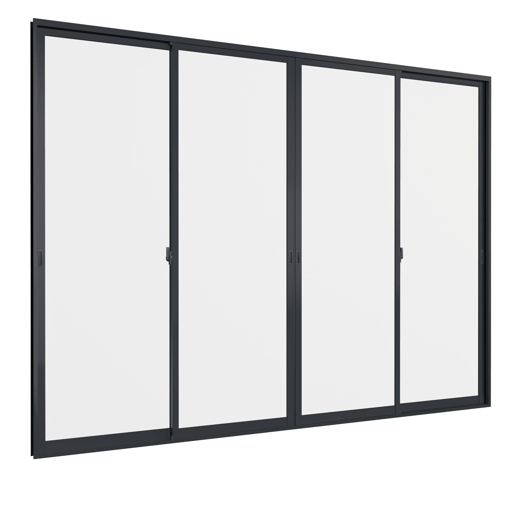Cửa đi chính mở trượt 4 cánh 2 ray We70