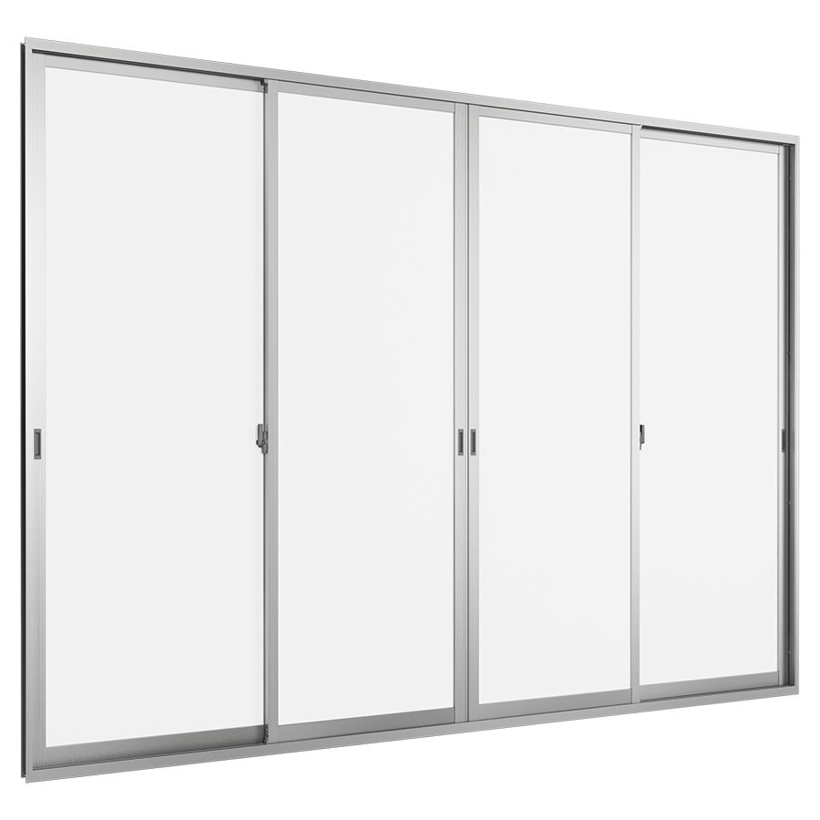 Cửa đi mở trượt (4 cánh 2 ray) We70