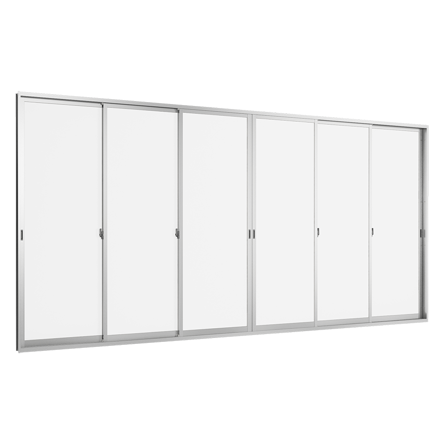 WE70 Cửa đi mở trượt (6 cánh 3 ray)