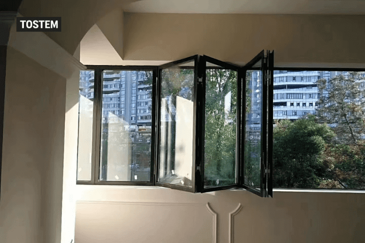 Mẫu cửa sổ nhôm kính xếp trượt