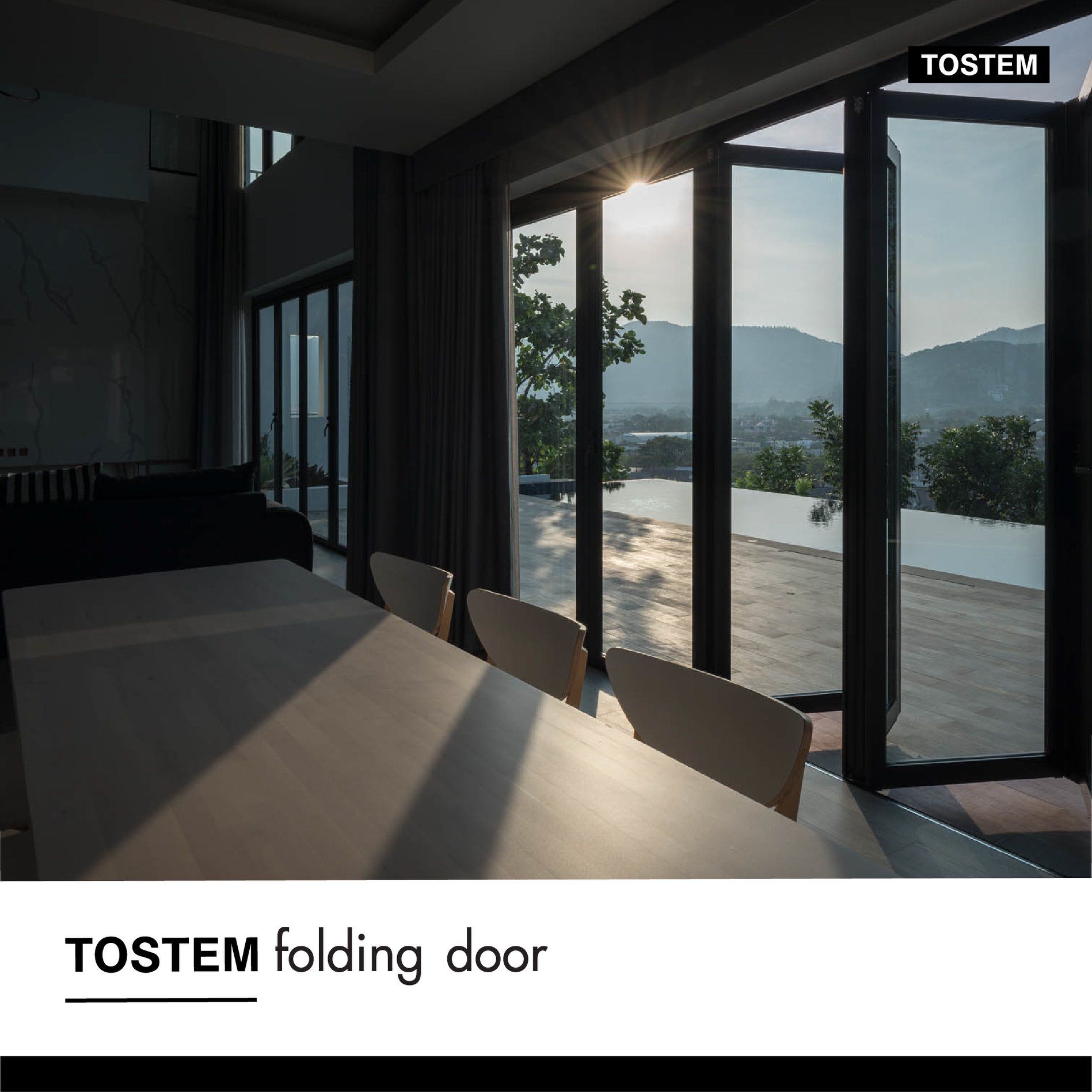 Thiết kế cửa đi xếp trượt của TOSTEM mang hơi hướng phong cách cổ điển