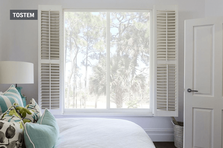 Mẫu cửa sổ nhôm kính 2 cánh đẹp cho phòng ngủ