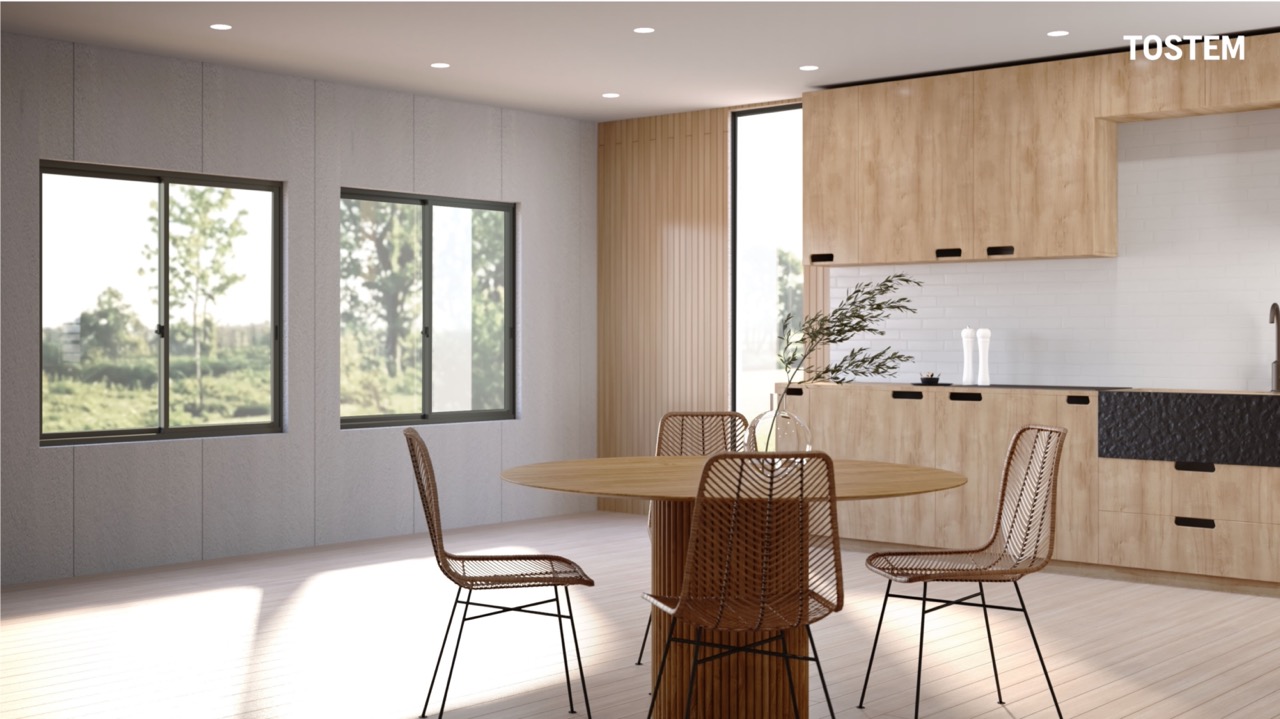 Mẫu cửa nhôm lùa WE Series đáp ứng tiêu chuẩn cơ bản, dễ thi công, tiết kiệm chi phí