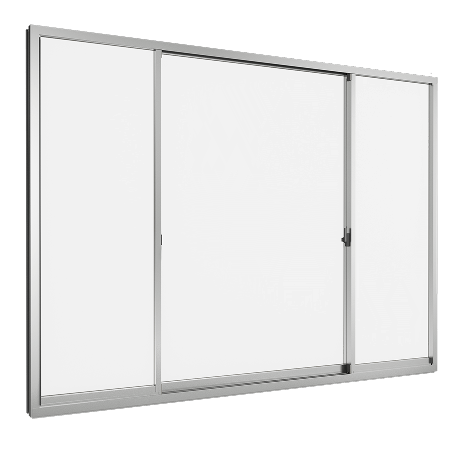 Mẫu của lùa nhôm kính 3 cánh 2 ray thuộc series WE 70 của TOSTEM