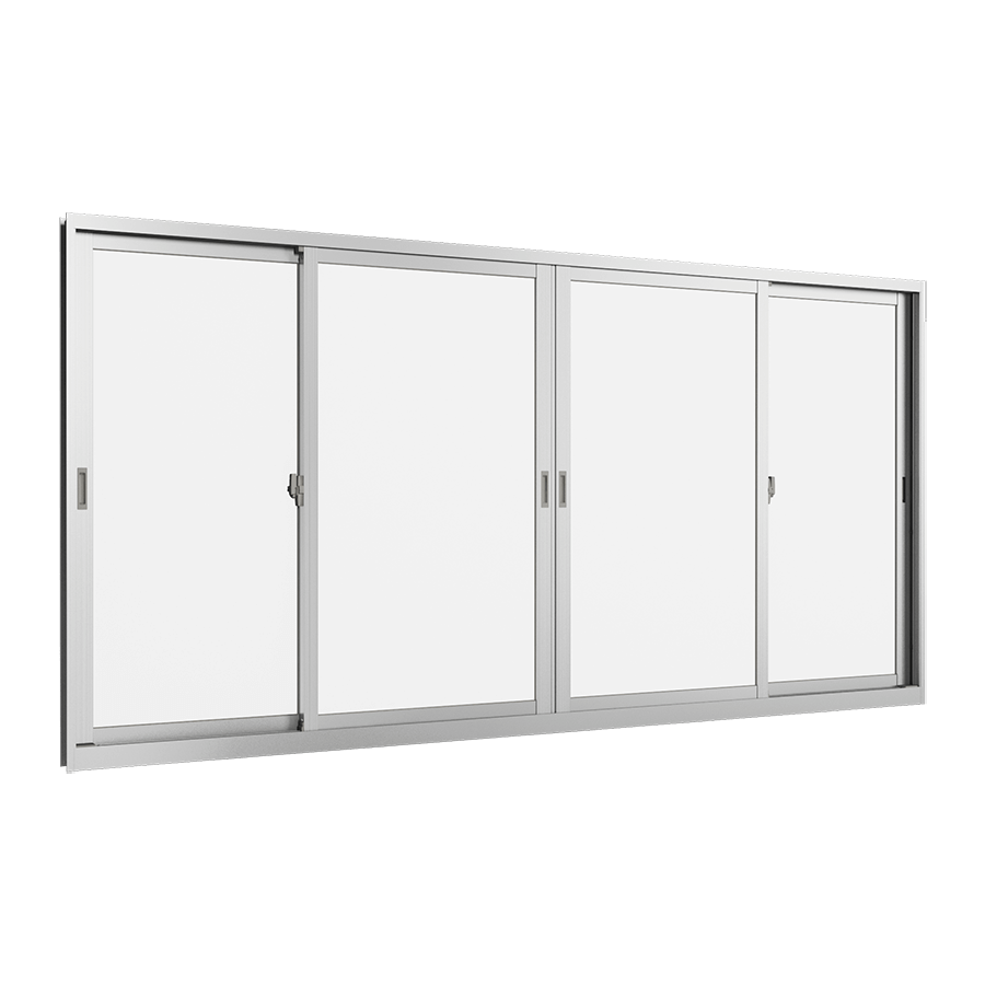 Mẫu cửa sổ lùa 4 cánh 2 ray thuộc series WEPLUS của TOSTEM
