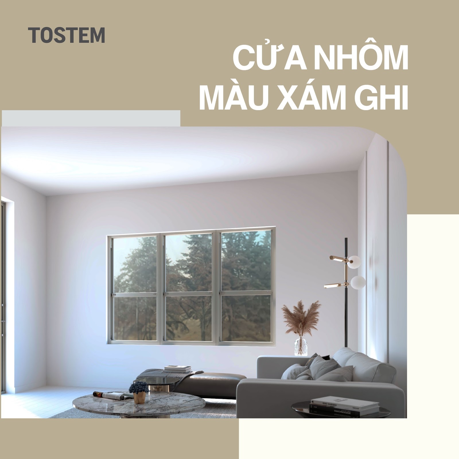 20+ mẫu cửa nhôm màu xám ghi hiện đại, tối giản, bền đẹp 2025