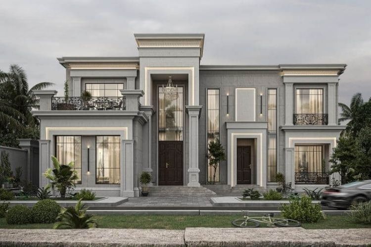 Mẫu nhà mái bằng phong cách tân cổ điển