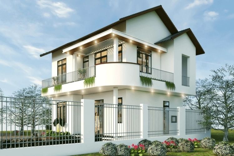Biệt thự hiện đại kết hợp mái thái dốc