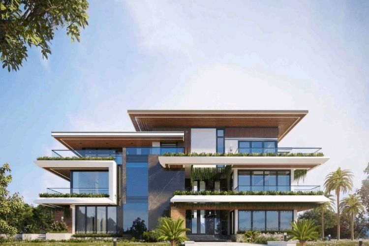 Biệt thự hiện đại 3 tầng mái bằng