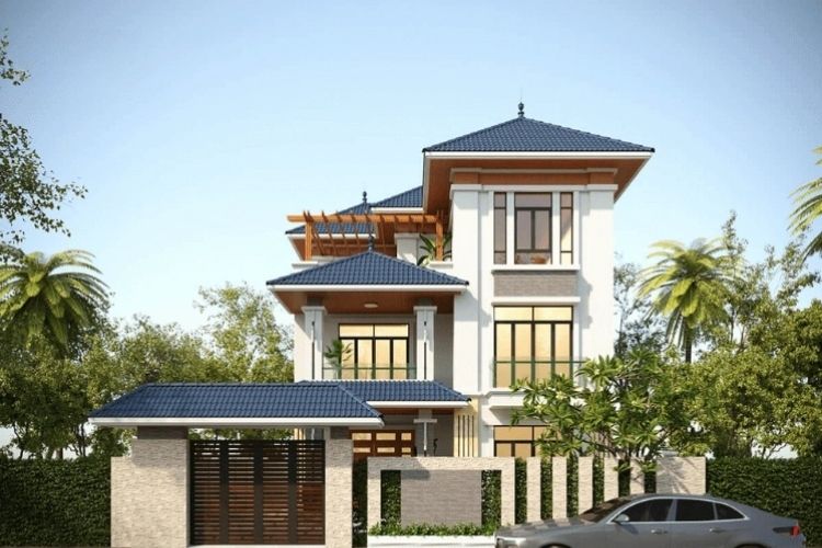 Biệt thự hiện đại mái nhật