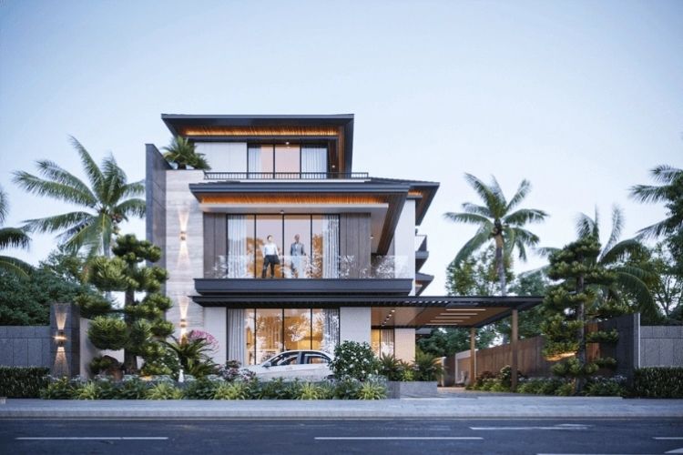 Biệt thự hiện đại 3 tầng có 1 mặt tiền