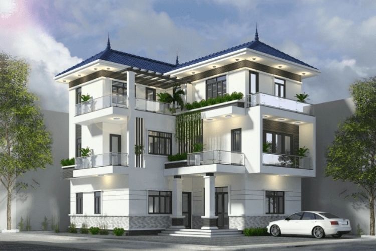 Thiết kế nhà chữ L 3 tầng sang trọng, đẳng cấp