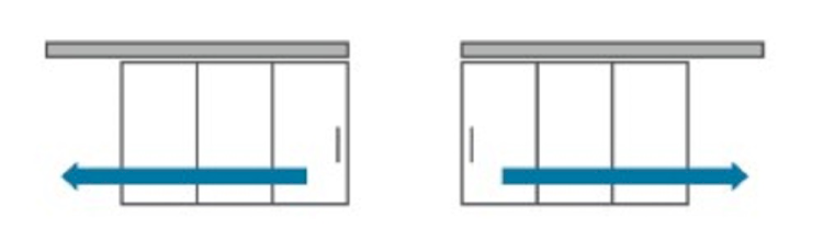 Cửa nhôm trượt ray trên 3 cánh với hệ ray dài mở rộng