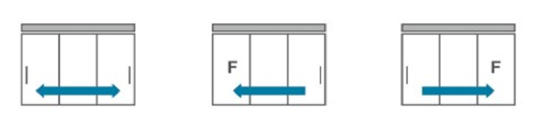 Cửa nhôm trượt ray trên 3 cánh với hệ ray tiêu chuẩn