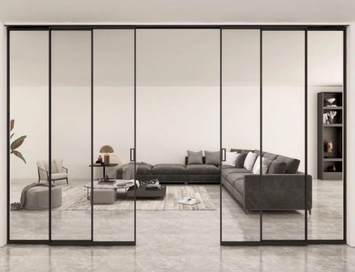 Vách ngăn nhôm kính cửa lùa TOSTEM được giới kiến trúc sư ưa chuộng vì thẩm mỹ cao.