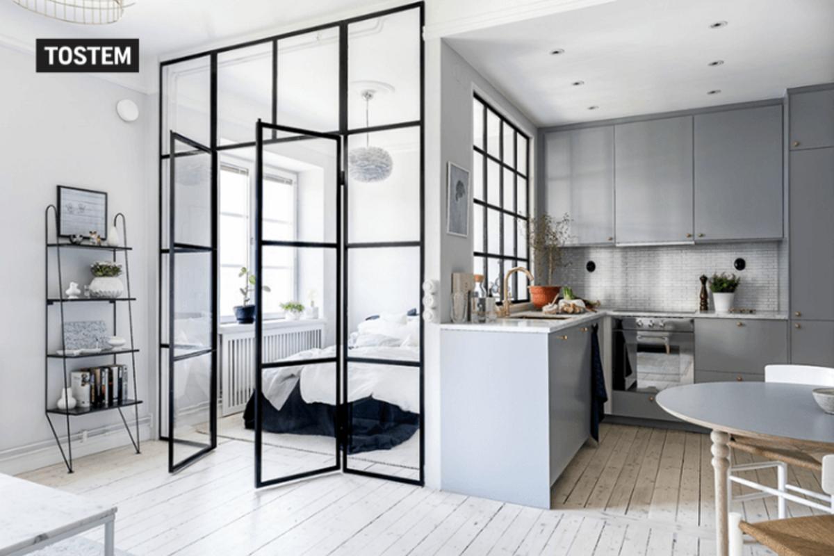 Vách ngăn nhôm kính cửa lùa TOSTEM là giải pháp tối ưu cho nhà hiện đại.