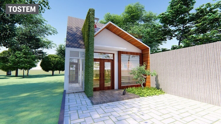 Mẫu nhà cấp 4 giá rẻ mái lệch đẹp, tiết kiệm chi phí