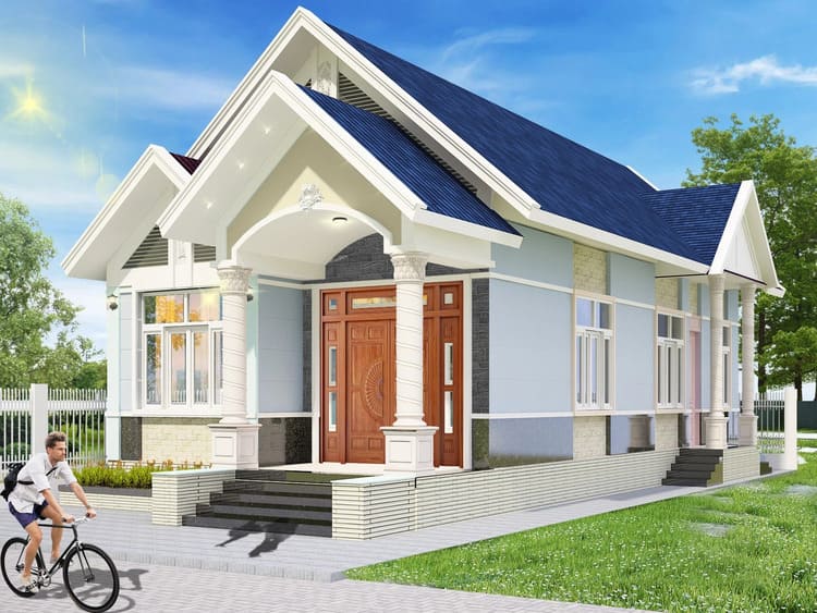 Mẫu nhà cấp 4 mái tôn hiện đại, giá rẻ 300 triệu (Nguồn: Internet)