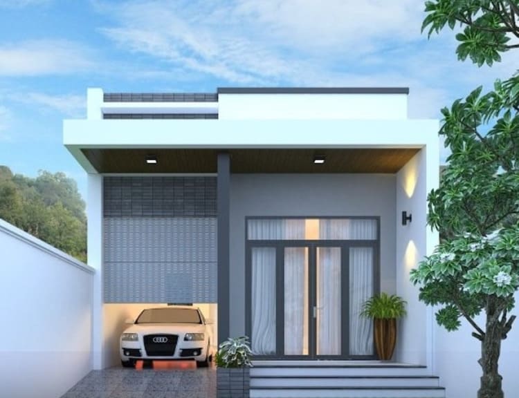Mẫu nhà cấp 4 giá trẻ 300 triệu 2 phòng ngủ và gara ô tô tiện nghi