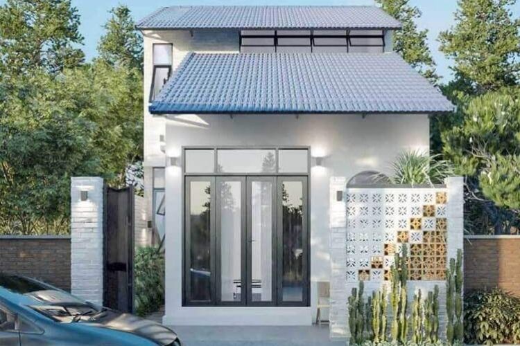 Nhà cấp 4 ở thành phố với thiết kế mặt tiền tối giản
