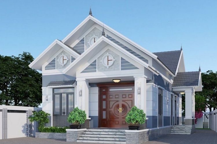 Mẫu nhà cấp 4 giá rẻ mái Thái chống nóng, thoát nước hiệu quả