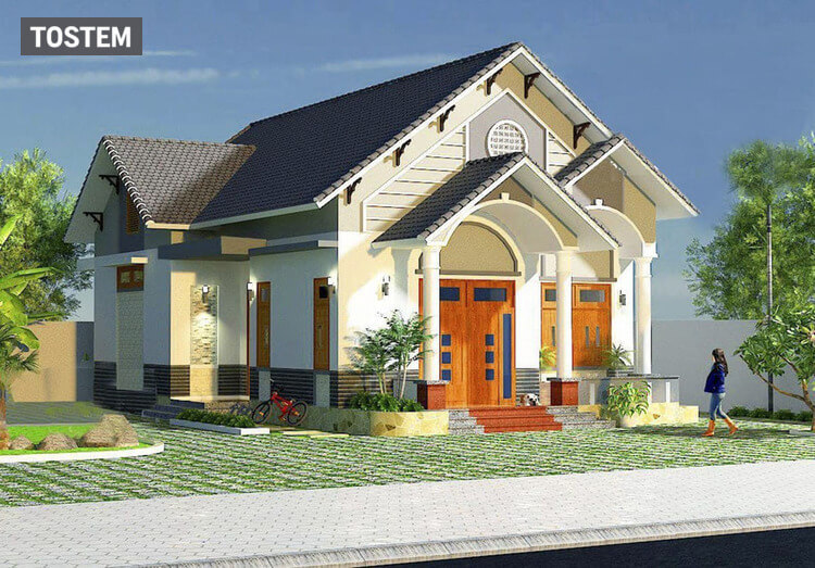 Mẫu nhà cấp 4 giá rẻ mái Thái chống nóng, thoát nước hiệu quả