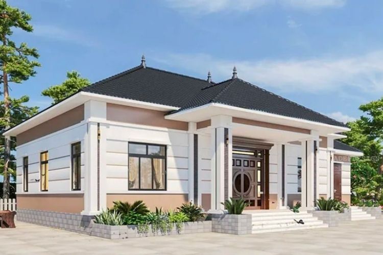 Mẫu nhà cấp 4 giá rẻ 300 triệu mái Nhật đẹp sang