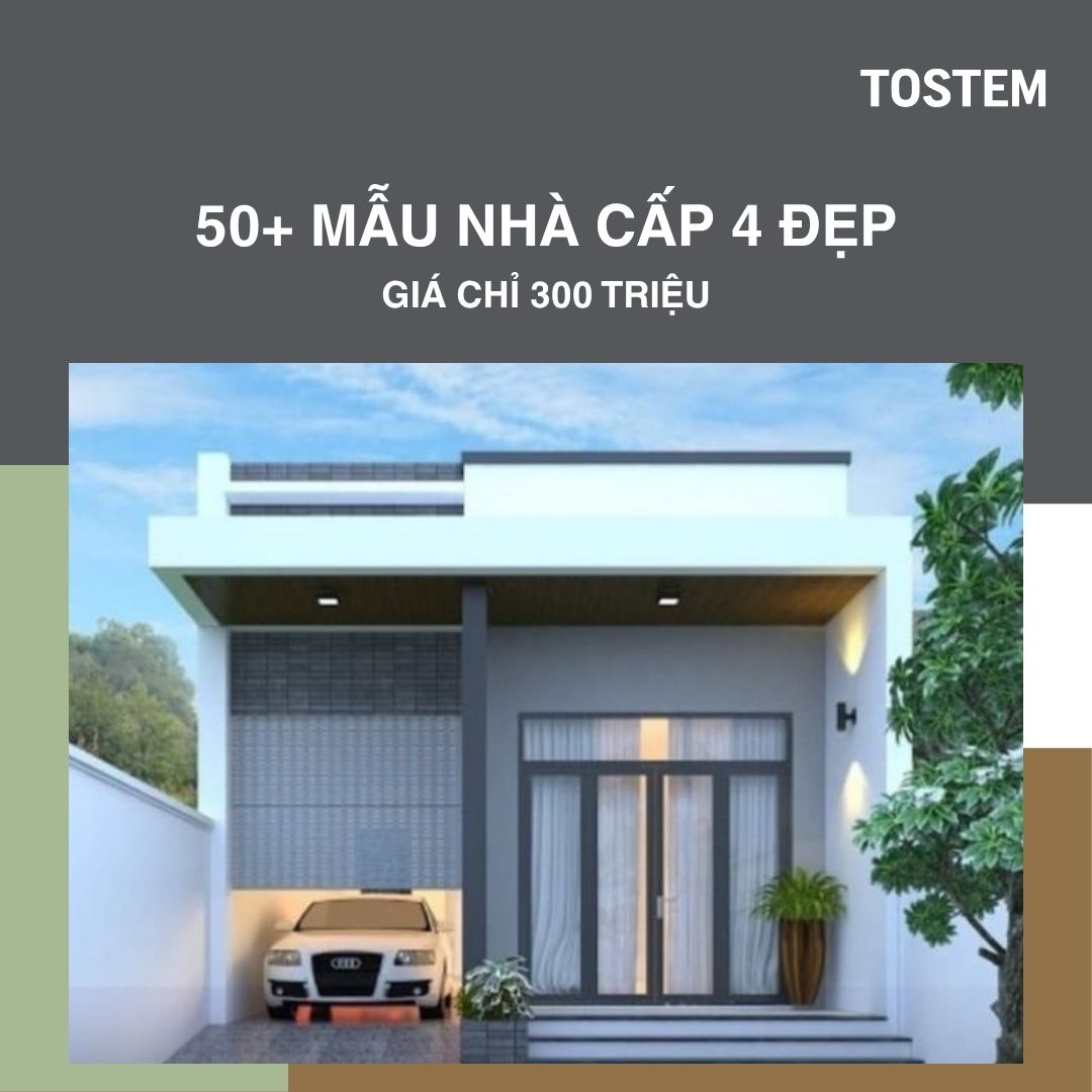 Top 50+ mẫu nhà cấp 4 đẹp giá rẻ 300 triệu đơn giản, hiện đại