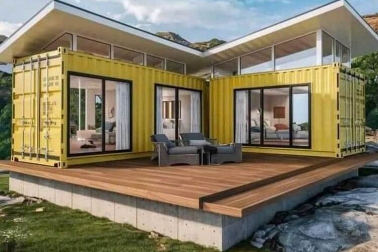 Thiết kế lắp ghép từ 2 container tạo không gian sống rộng hơn