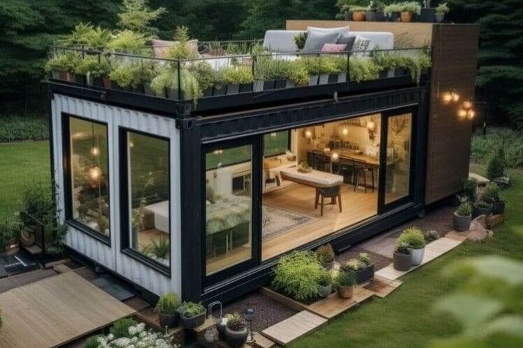 Mẫu nhà container hiện đại với thiết kế tối giản