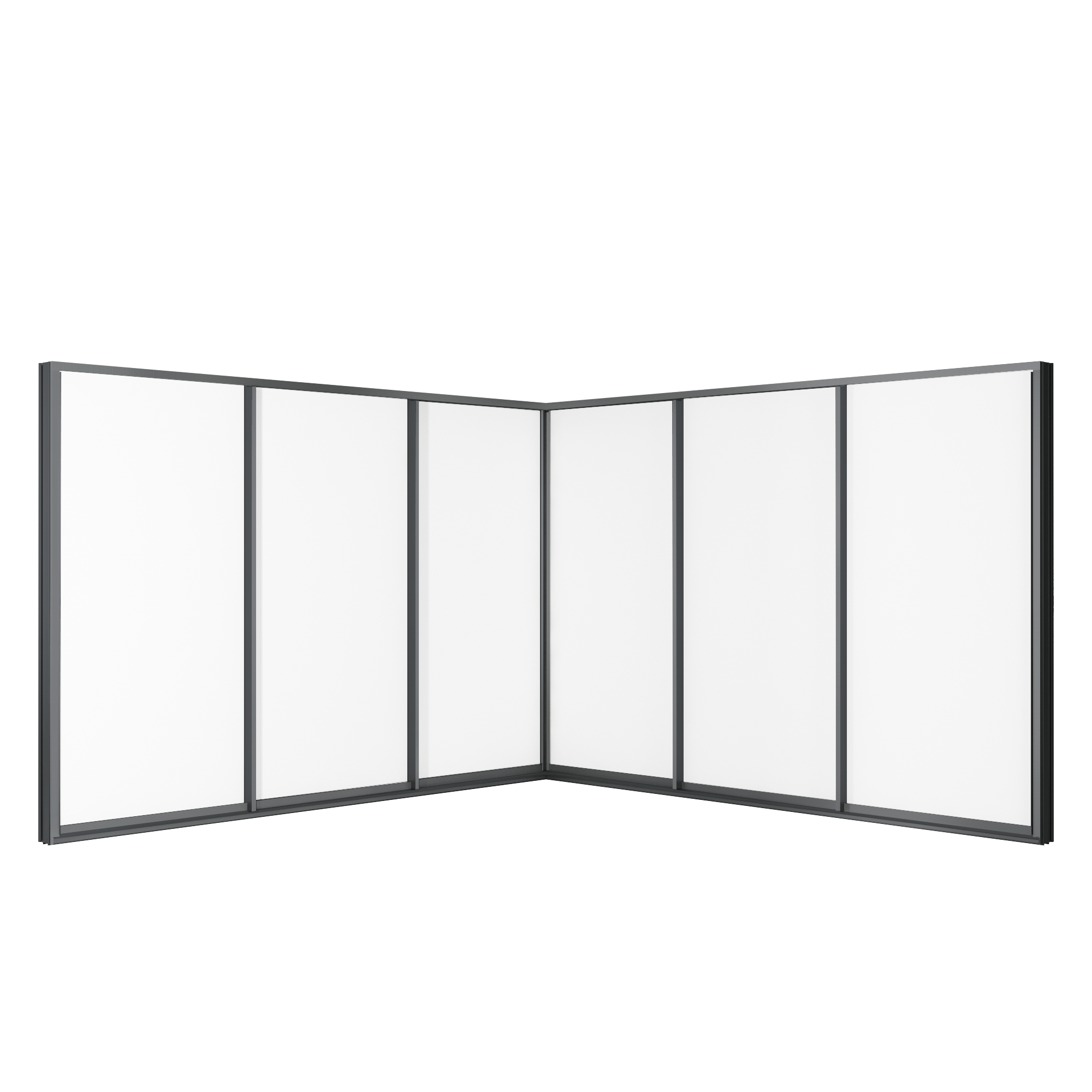 Corner sliding door 6 panels 3 tracks Grants