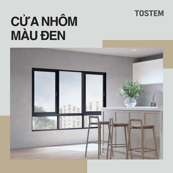[Báo giá] 28+ mẫu cửa nhôm màu đen TOSTEM đẹp, hiện đại 2025
