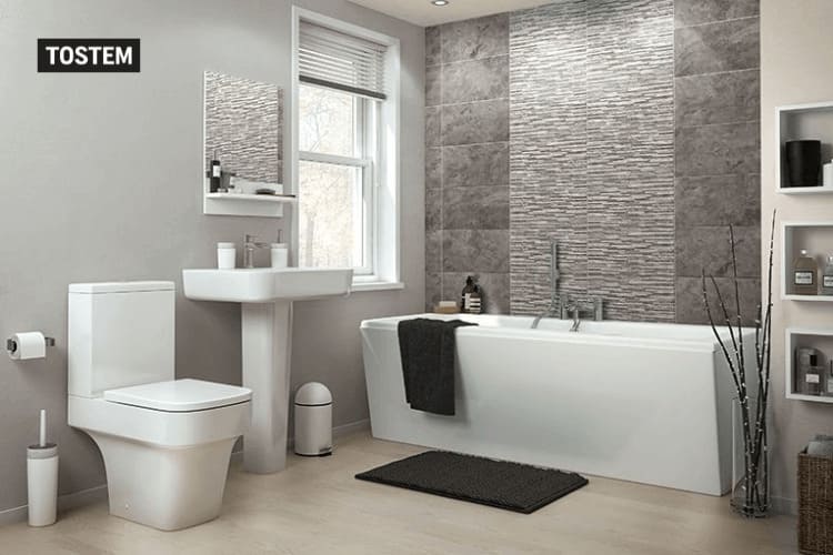 Mẫu cửa sổ hất 1 cánh trắng cho nhà vệ sinh