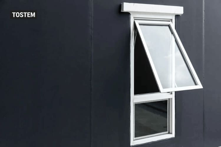Mẫu cửa sổ mở hắt 1 cánh kết hợp vách cố định đẹp, hiện đại