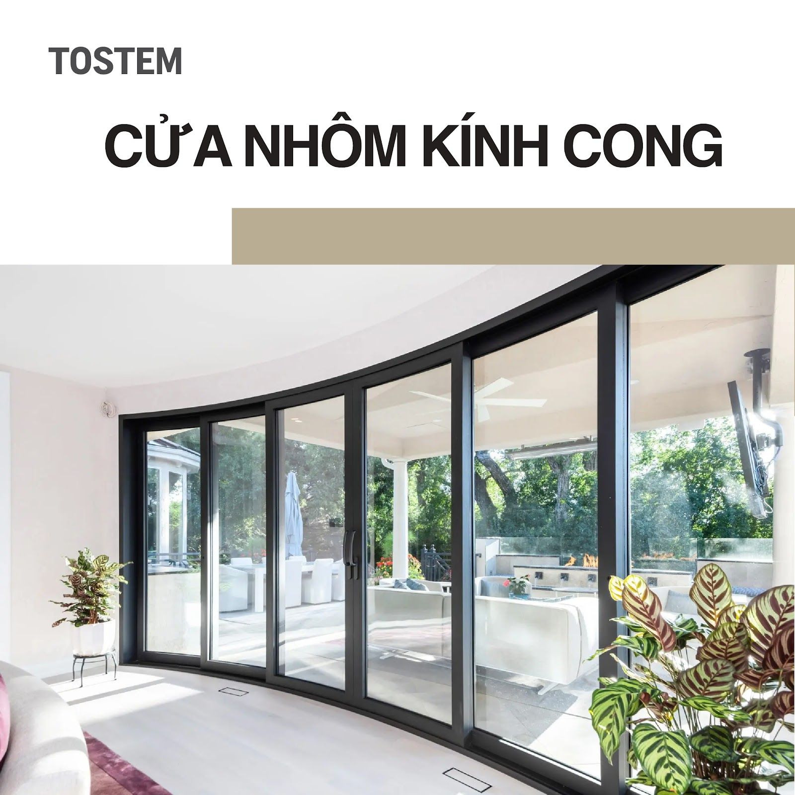 10+ mẫu cửa nhôm kính cong: Điểm nhấn kiến trúc mềm mại