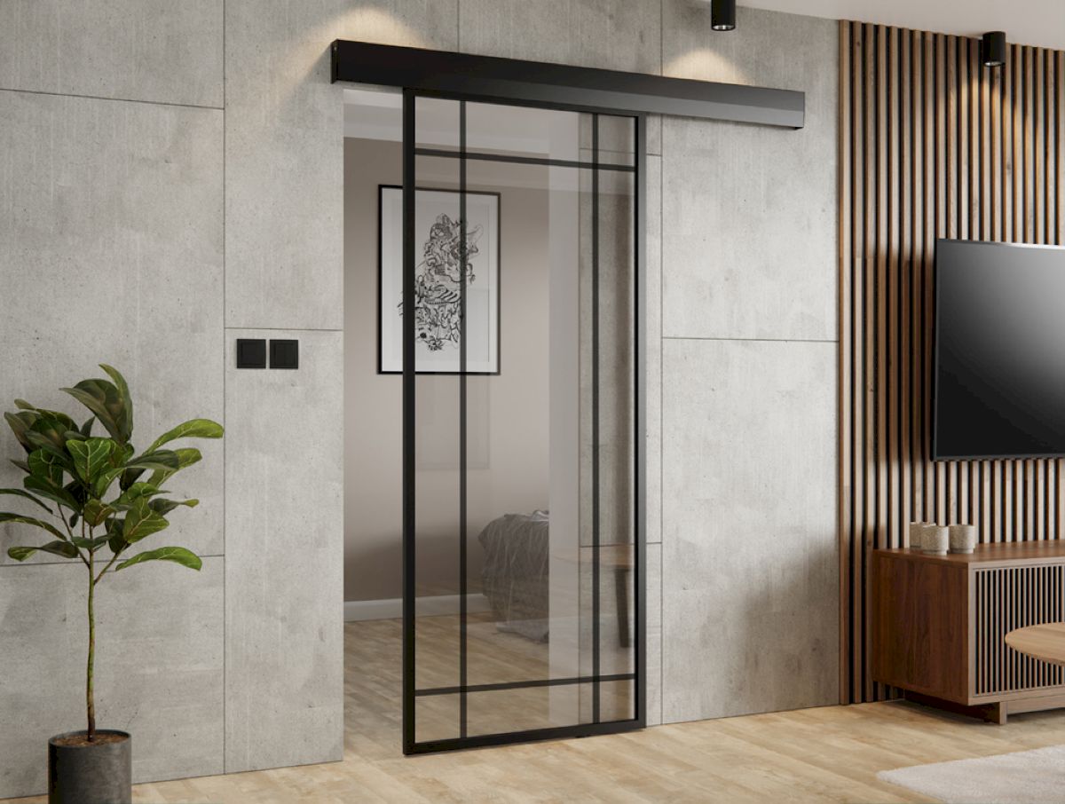 Cửa nhôm 1 cánh chia ô lệch dạng mở lùa tăng thẩm mỹ cho ngôi nhà