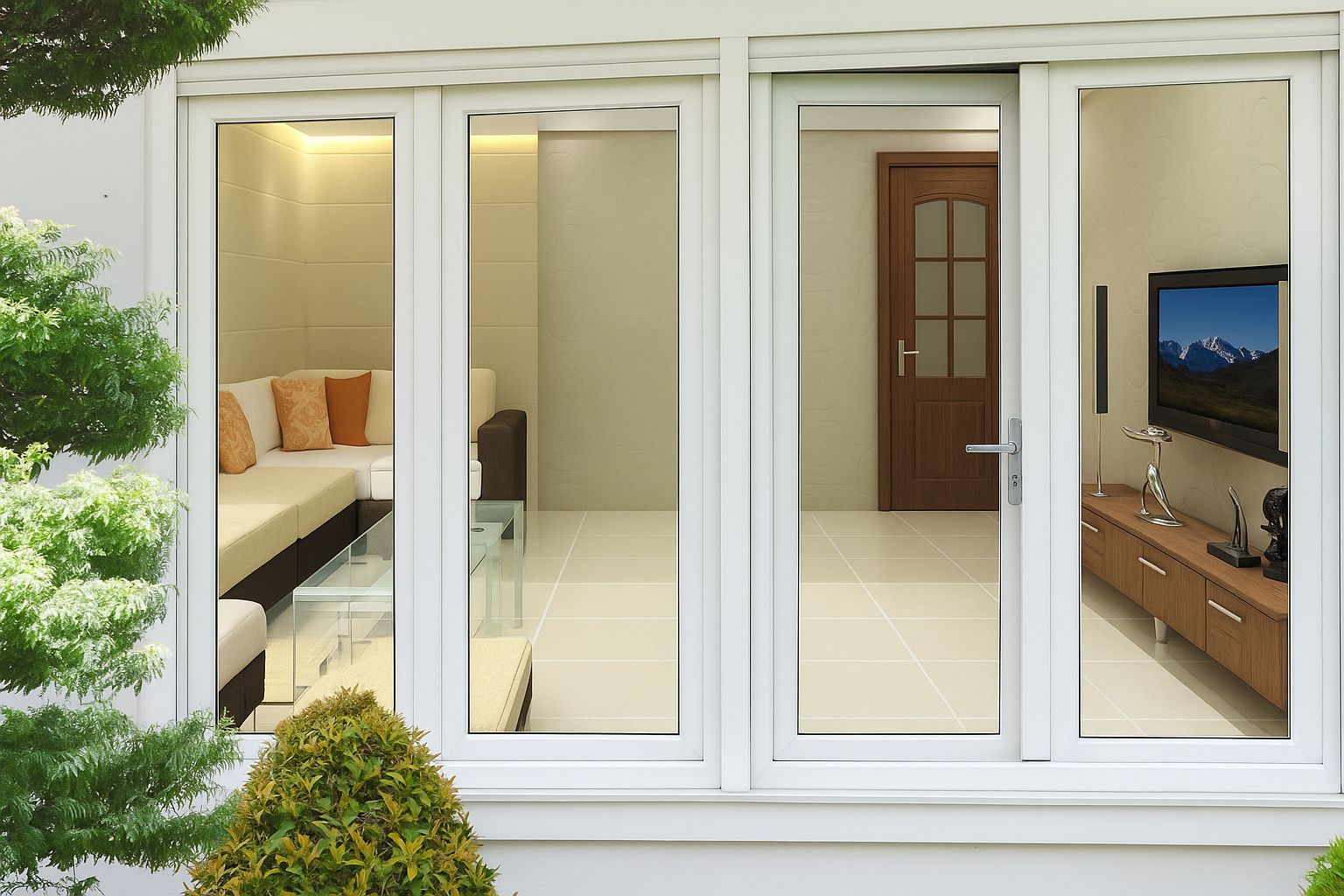 Thiết kế cửa sổ mở xoay trong phù hợp lắp đặt ở khu vực cao tầng