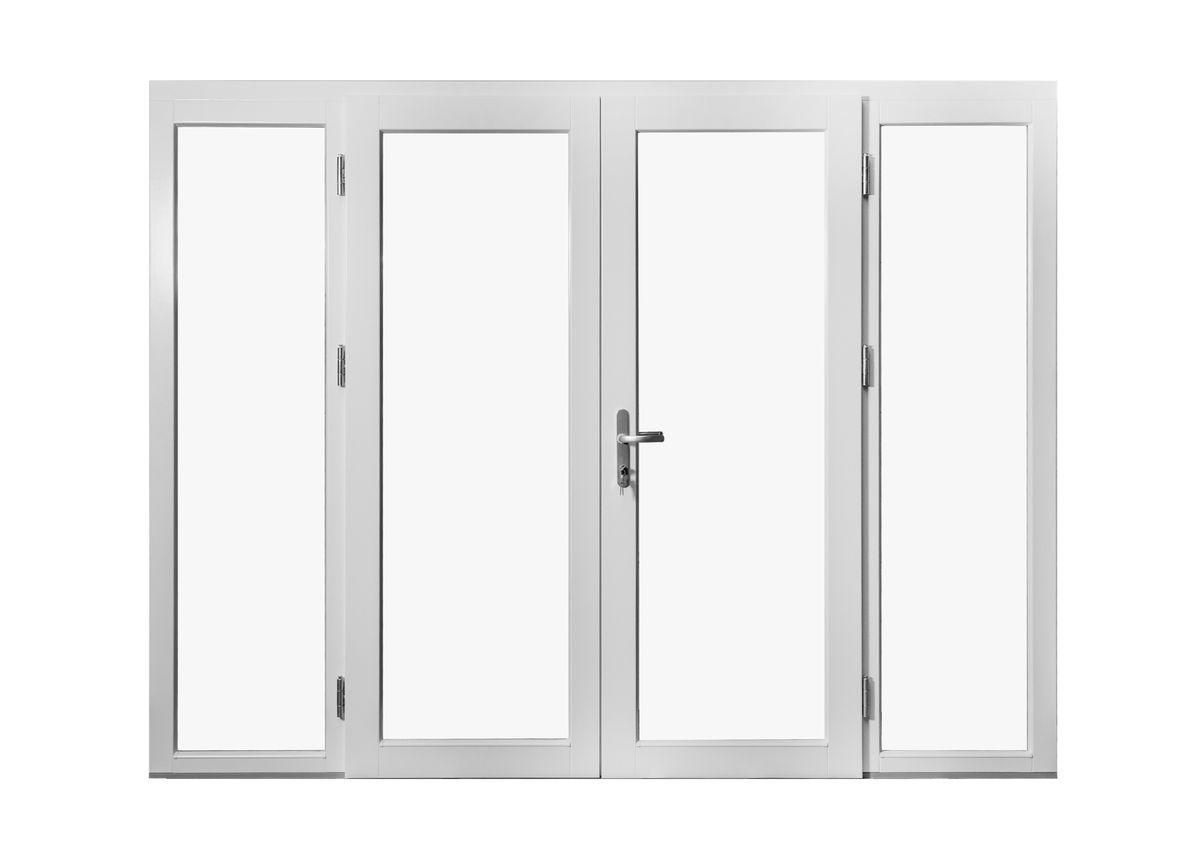 Cận cảnh mẫu cửa sổ mở quay có hai cánh và 2 vách cố định