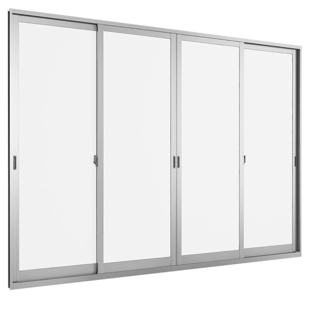 Mẫu cửa đi mở trượt 4 cánh 2 ray dòng NS của TOSTEM. 