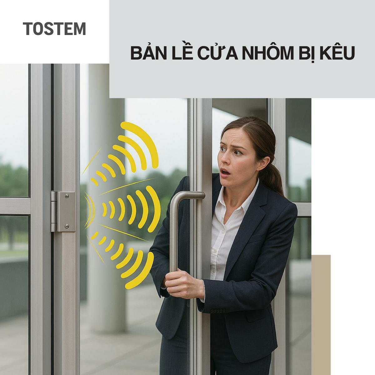 Nguyên nhân bản lề cửa nhôm bị kêu và cách khắc phục dứt điểm