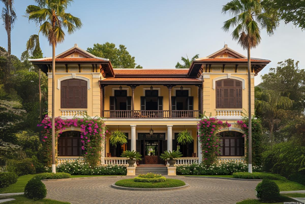 Biệt thự Indochine 2 tầng hoài cổ sang trọng. 
