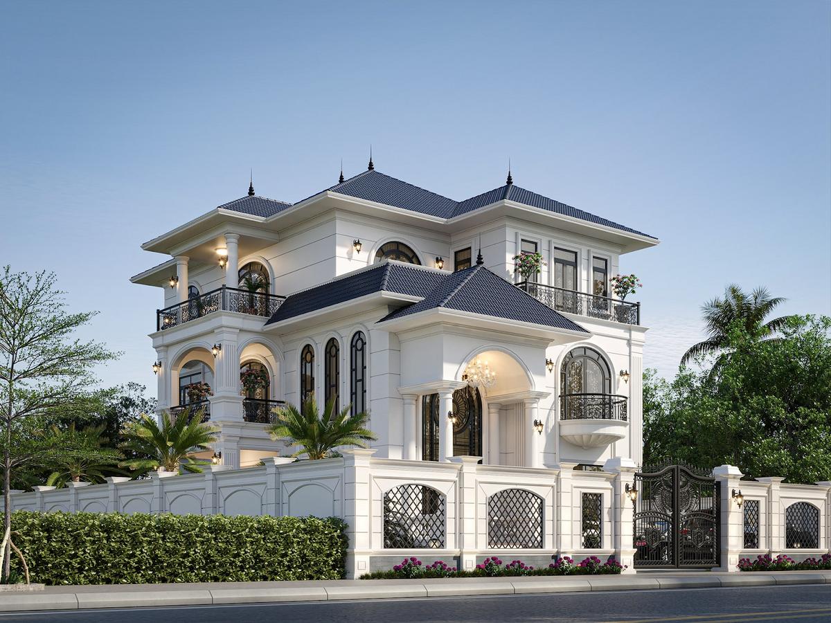 Biệt thự kiểu nhà mái nhật đẹp 3 tầng phong cách hiện đại