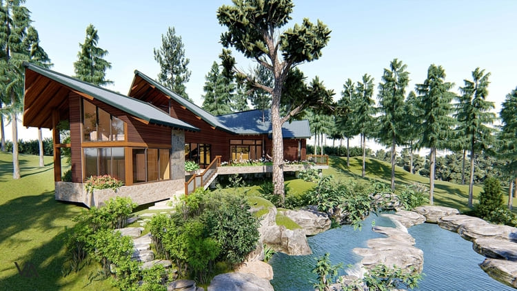 Biệt thự nhà vườn Rustic gây ấn tượng bởi chất liệu thô mộc, không gian mộc mạc, gần gũi