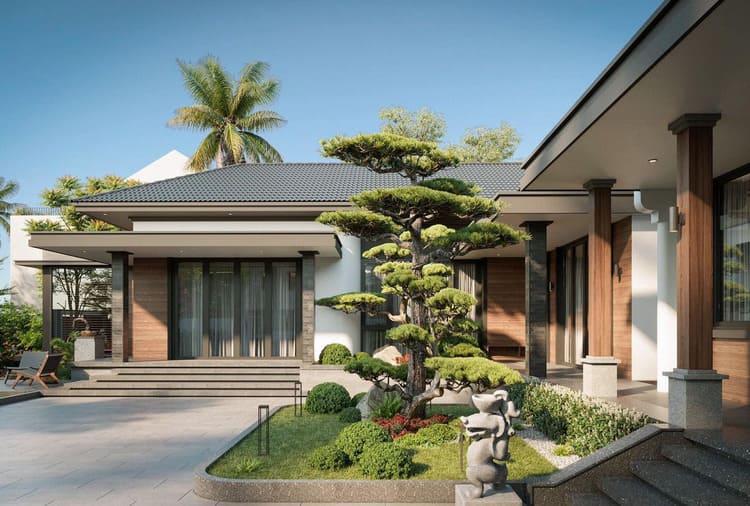Biệt thự nhà vườn phong cách Japandi tối giản, tinh tế và gần gũi thiên nhiên