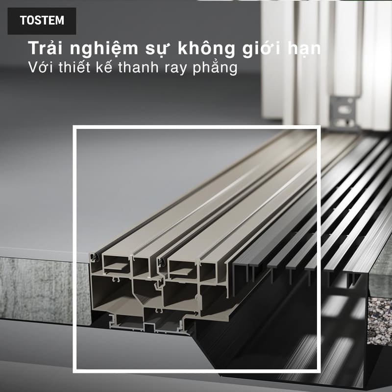 TOSTEM mang đến khung nhôm cao cấp, chắc chắn, đảm bảo độ bền và sự an toàn