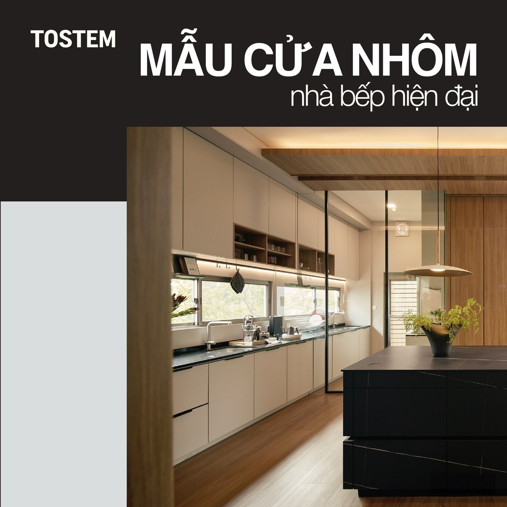 14 mẫu cửa nhôm nhà bếp đẹp, dễ vệ sinh, tối ưu không gian nhỏ