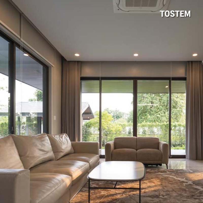 Cửa nhôm xám đậm